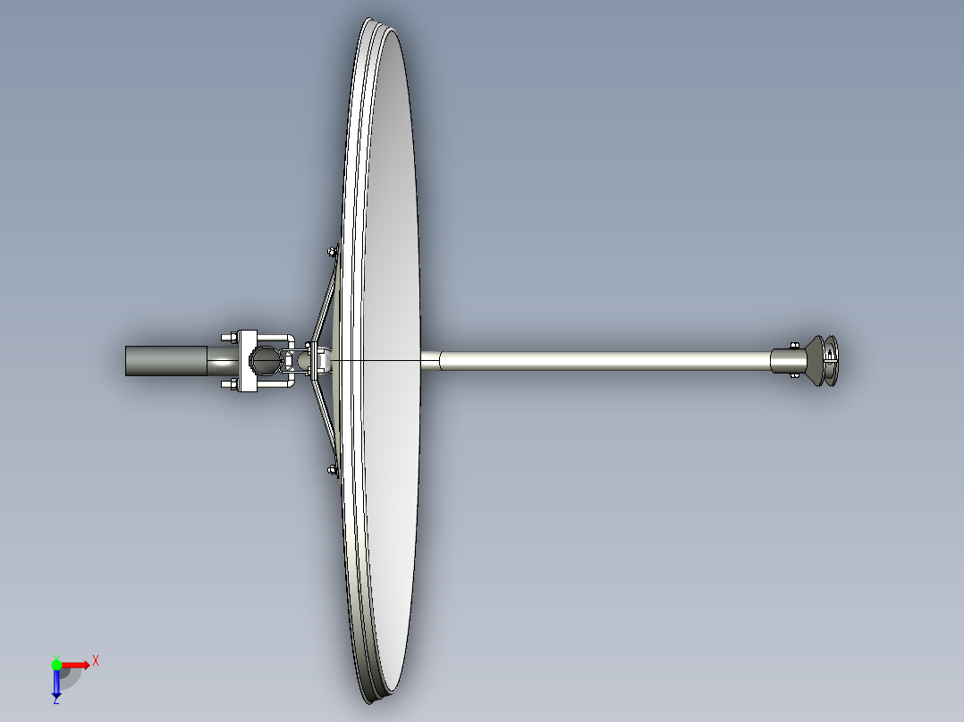 FPV卫星天线或碟形天线俯视图
