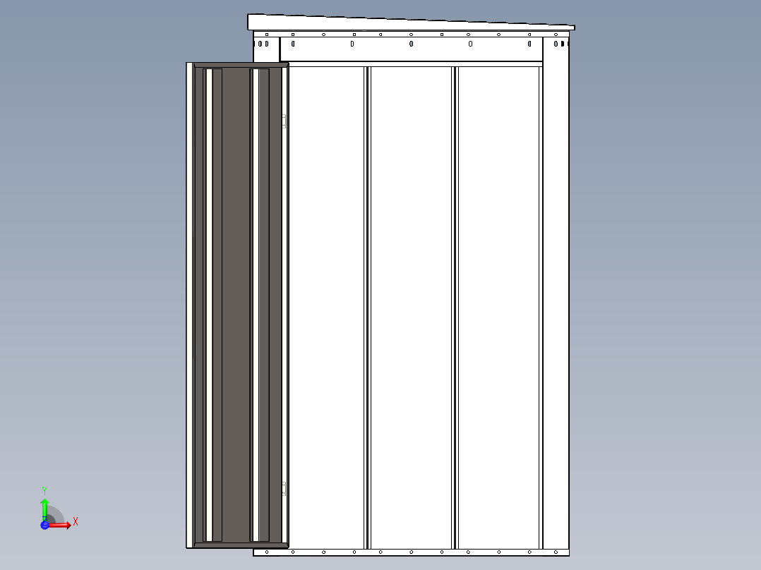 金属棚、金属房前视图