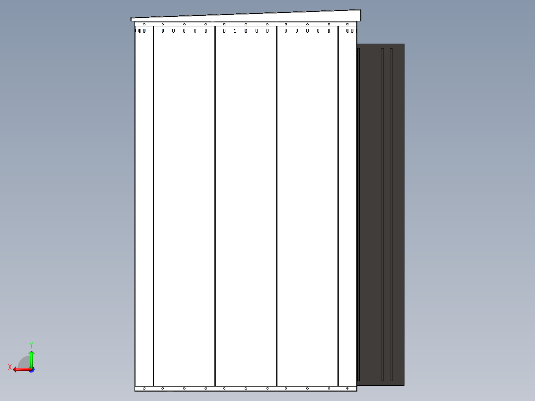 金属棚、金属房后视图