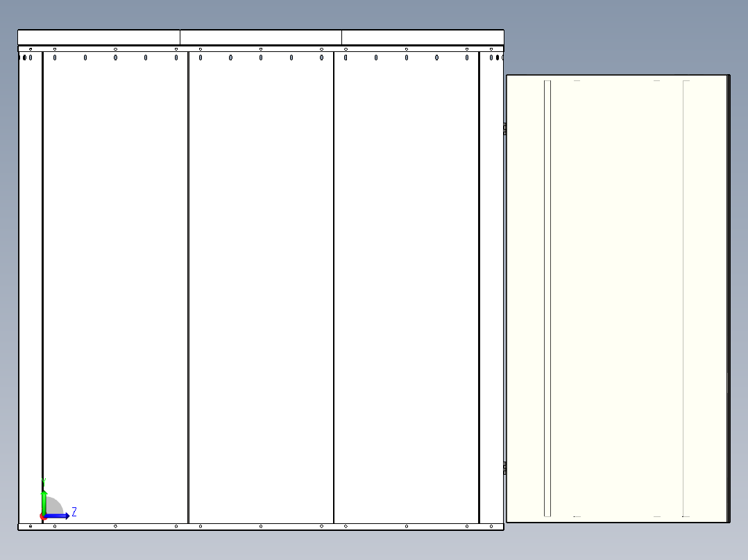 金属棚、金属房左视图