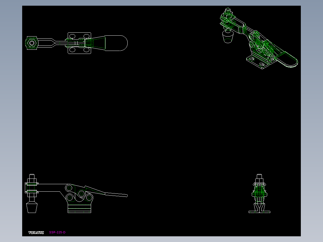 水平式夾鉗SSP(A)-2D多系列多零件图纸模型