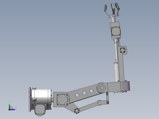 四爪水果采摘机sw三维+CAD左视缩略图