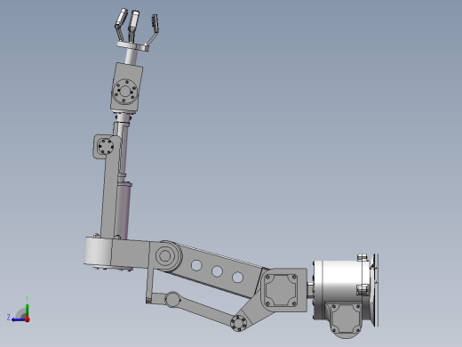 四爪水果采摘机sw三维+CAD右视缩略图