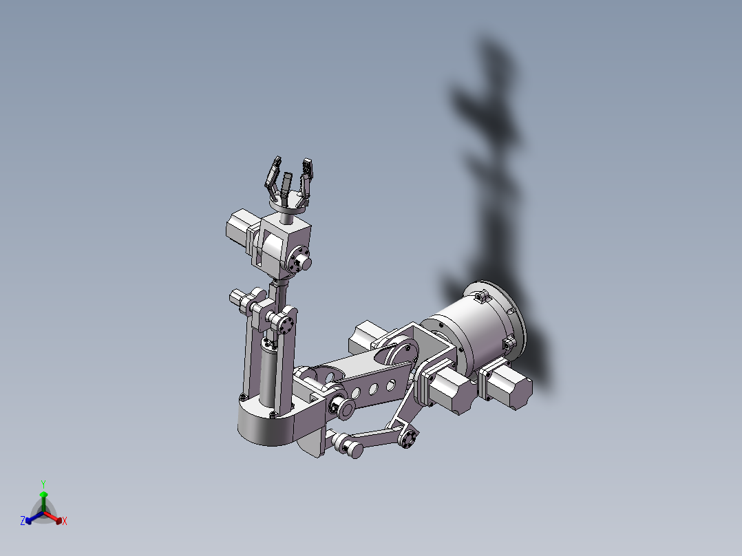 四爪水果采摘机sw三维+CAD正等轴测图