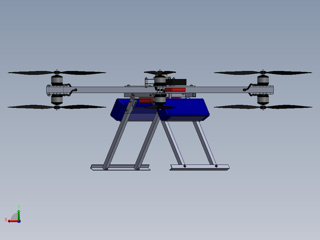 四轴八旋翼无人机后视图