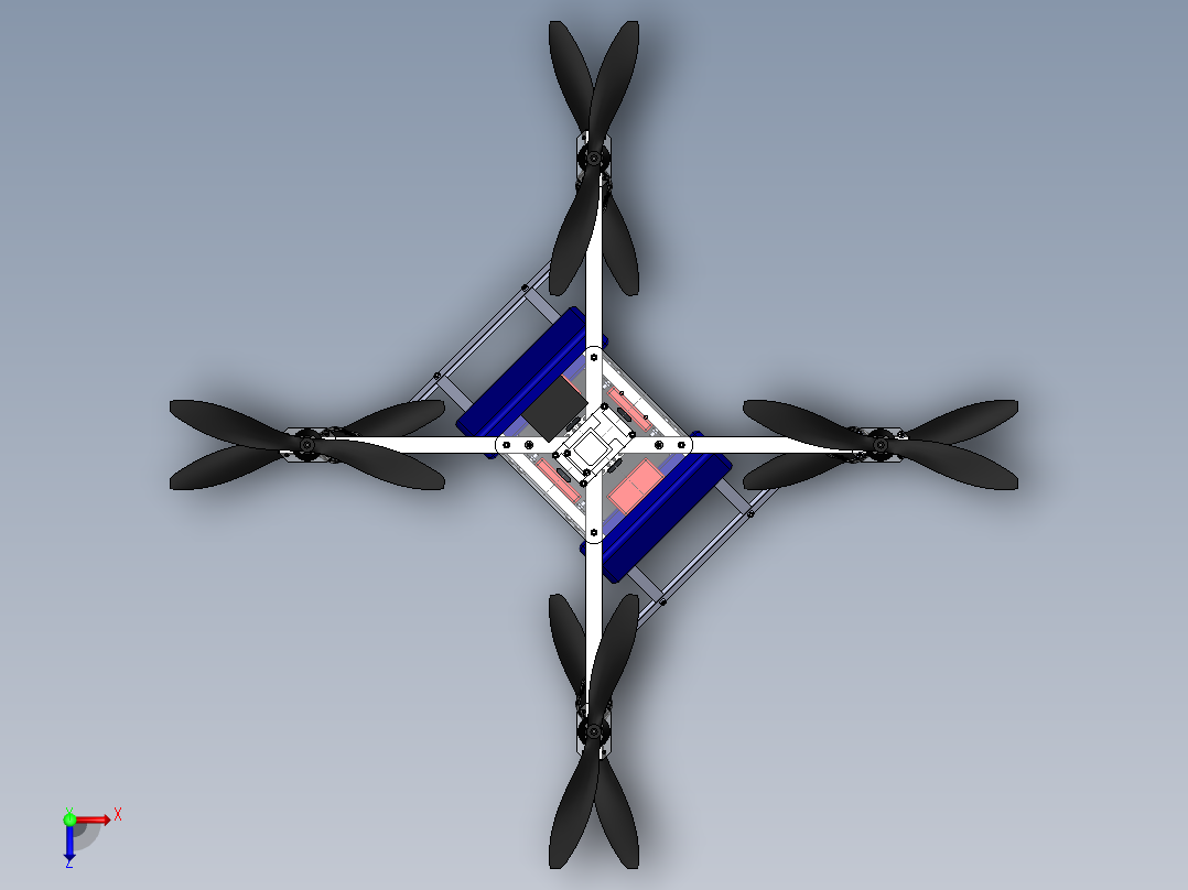 四轴八旋翼无人机俯视图