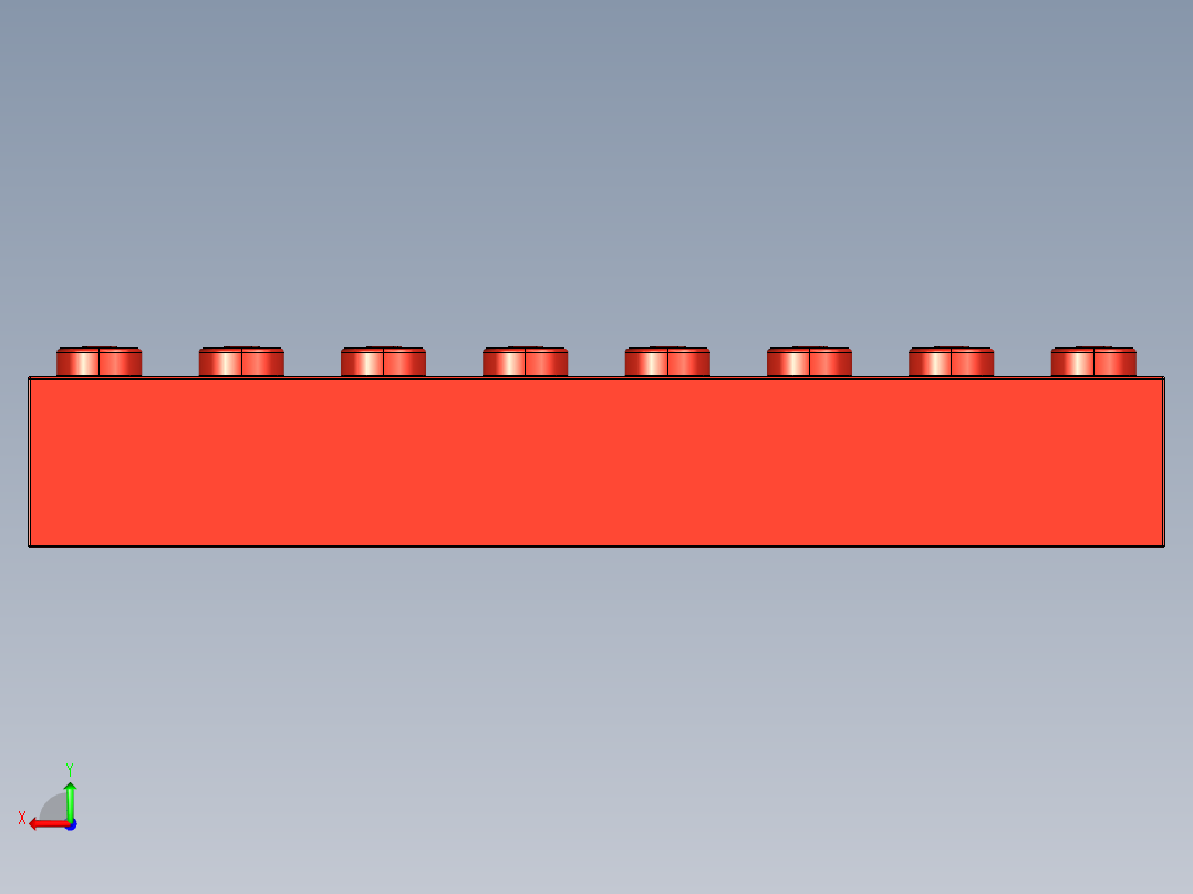 乐高套装 4421基本积木-300721 Bright Red Brick 2 x 8.STEP后视图