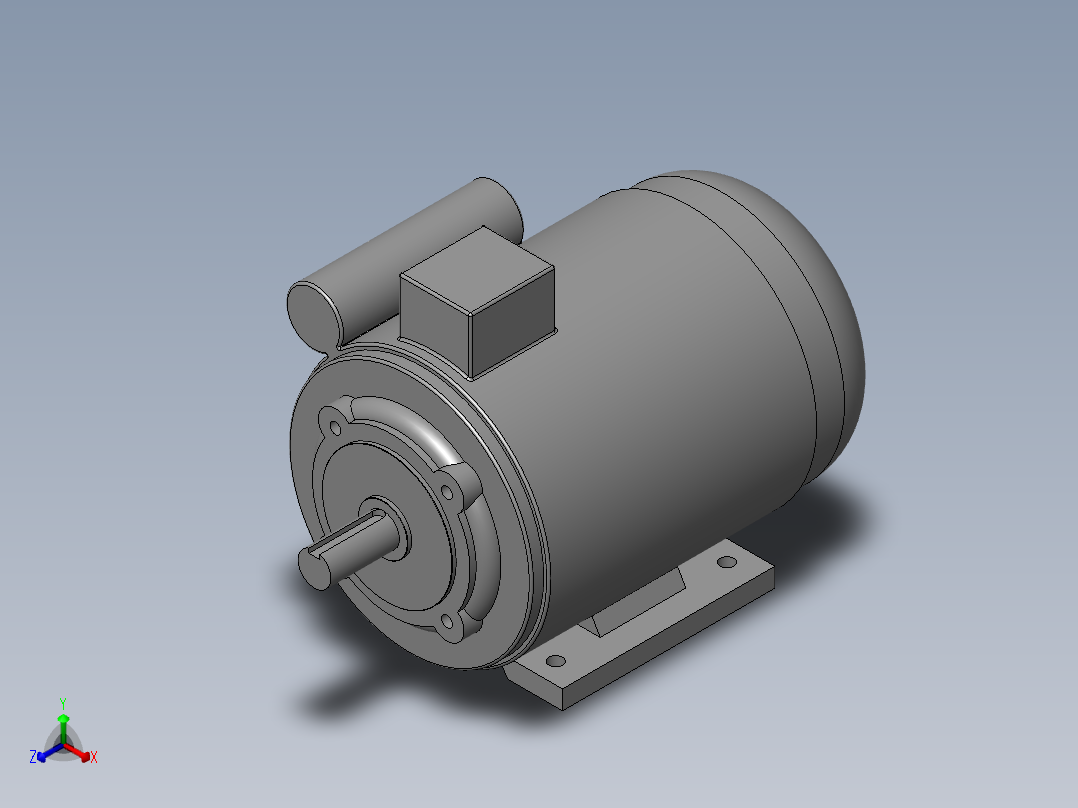 异步电机DJ_YS系列(IP44)_IMB34型_YS-90L-4正等轴测图