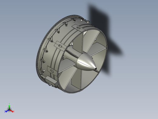 喷气发动机的可变入口导叶 - VIGV---模型格式为 igs