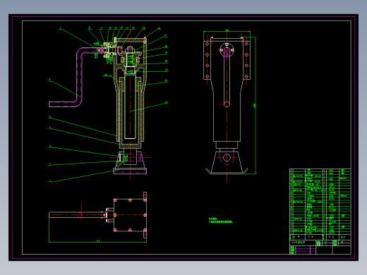 半挂车车架总成CAD图纸