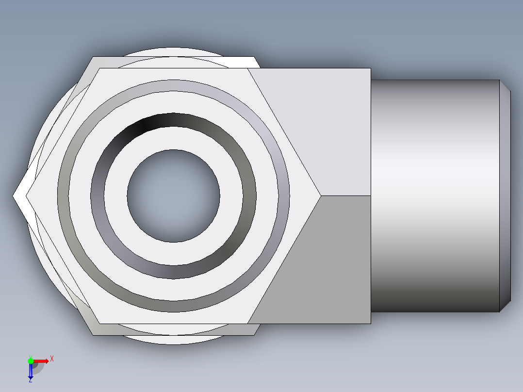 卡套式工业通用硬管接头EO_Adjustable_locknut_run_tee_LEE12SMOMDCF俯视图