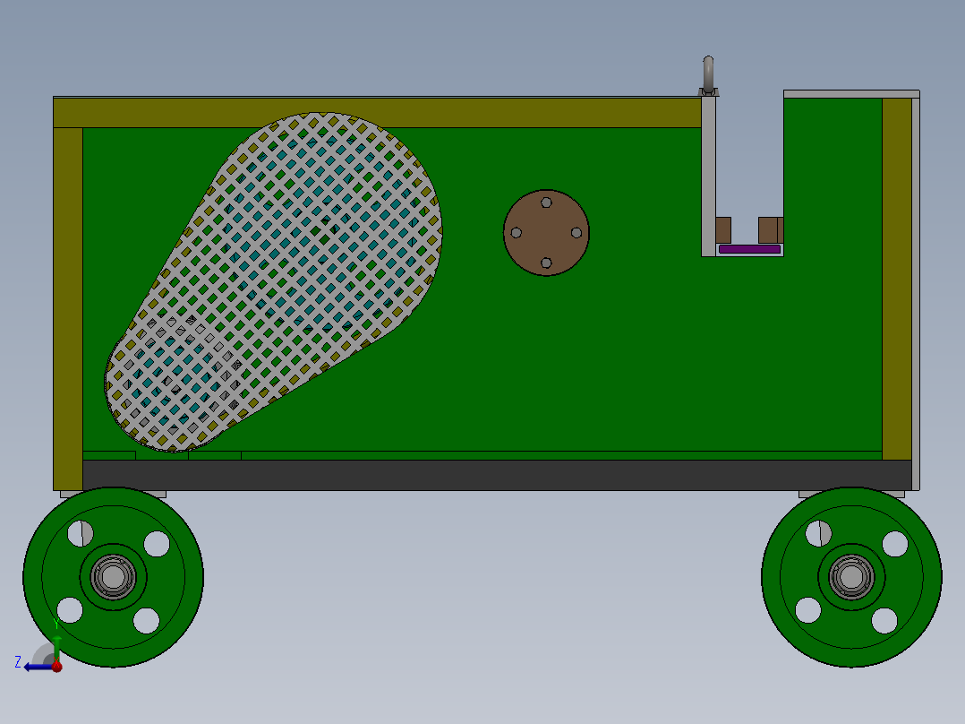 Q105-卧式钢筋切断机的设计 【三维SolidWorks】右视图