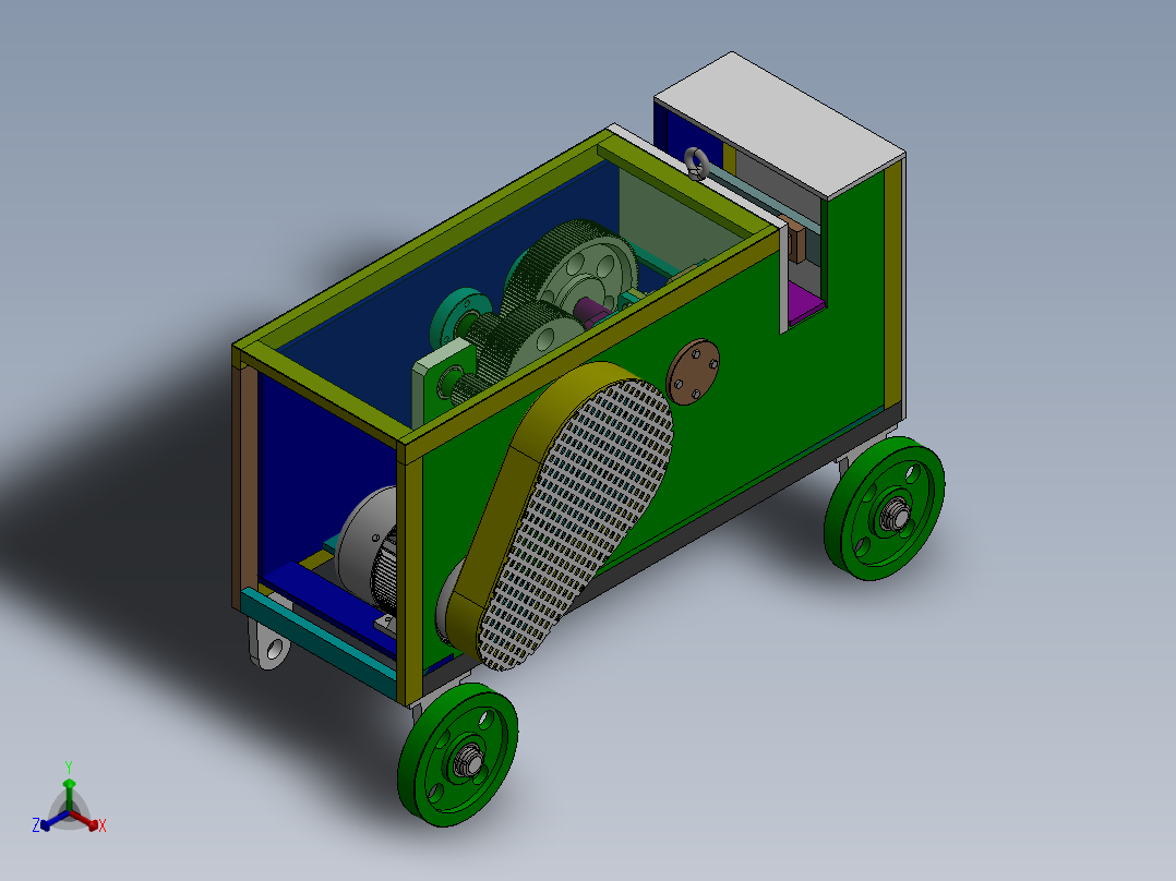 Q105-卧式钢筋切断机的设计 【三维SolidWorks】正等轴测图