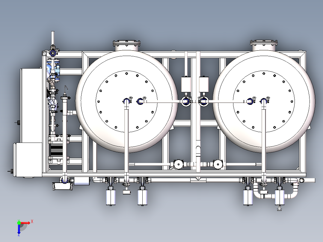 多介质活性炭装置sw21可编辑俯视图