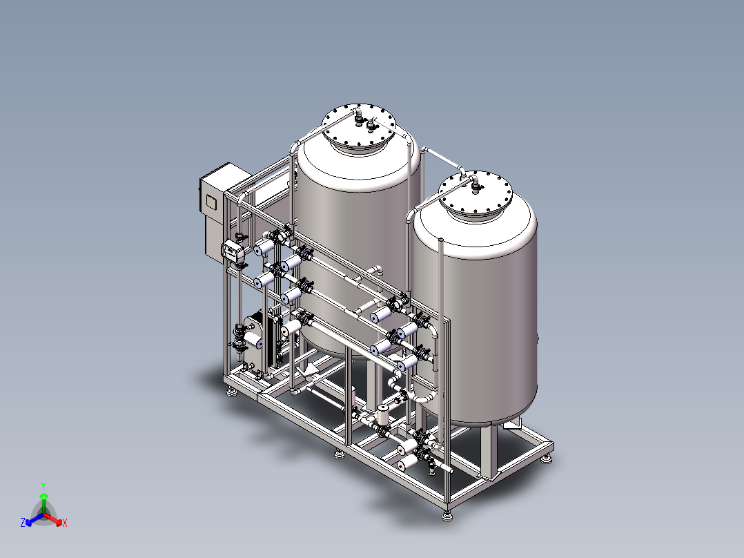 多介质活性炭装置sw21可编辑正等轴测图