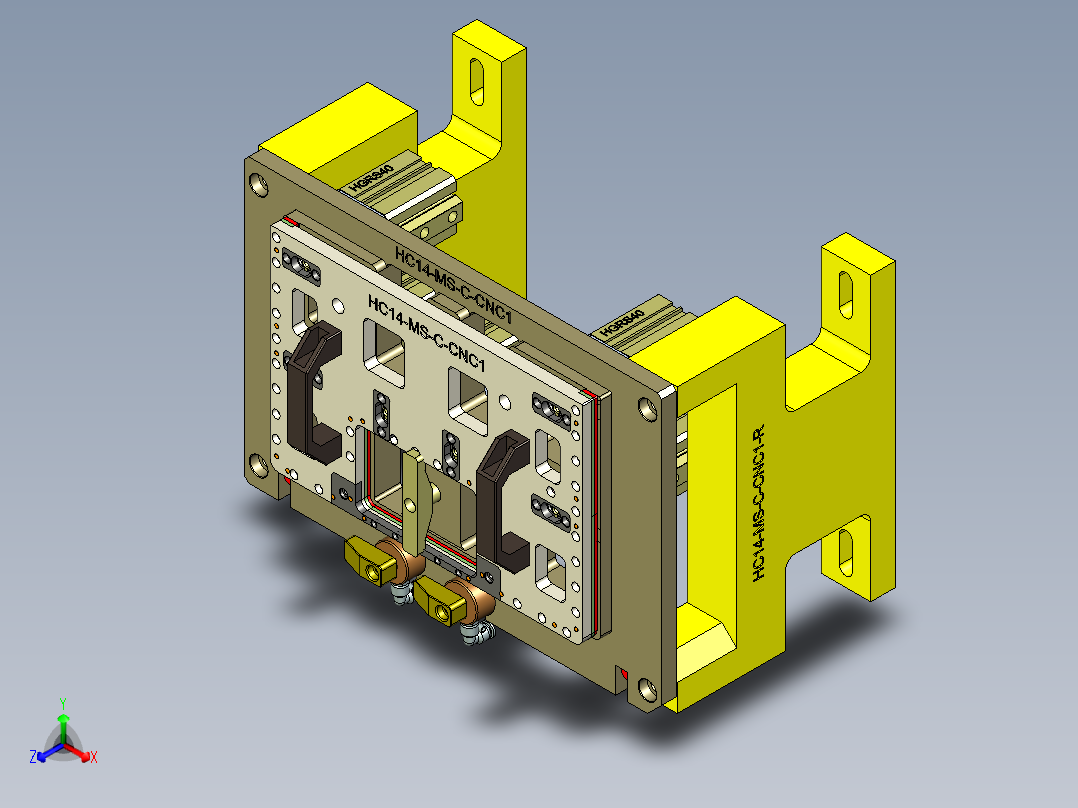 HC14-C笔记本CNC工装夹具三维模型-MS-CNC1