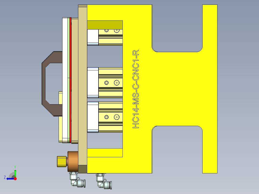 HC14-C笔记本CNC工装夹具三维模型-MS-CNC1右视图