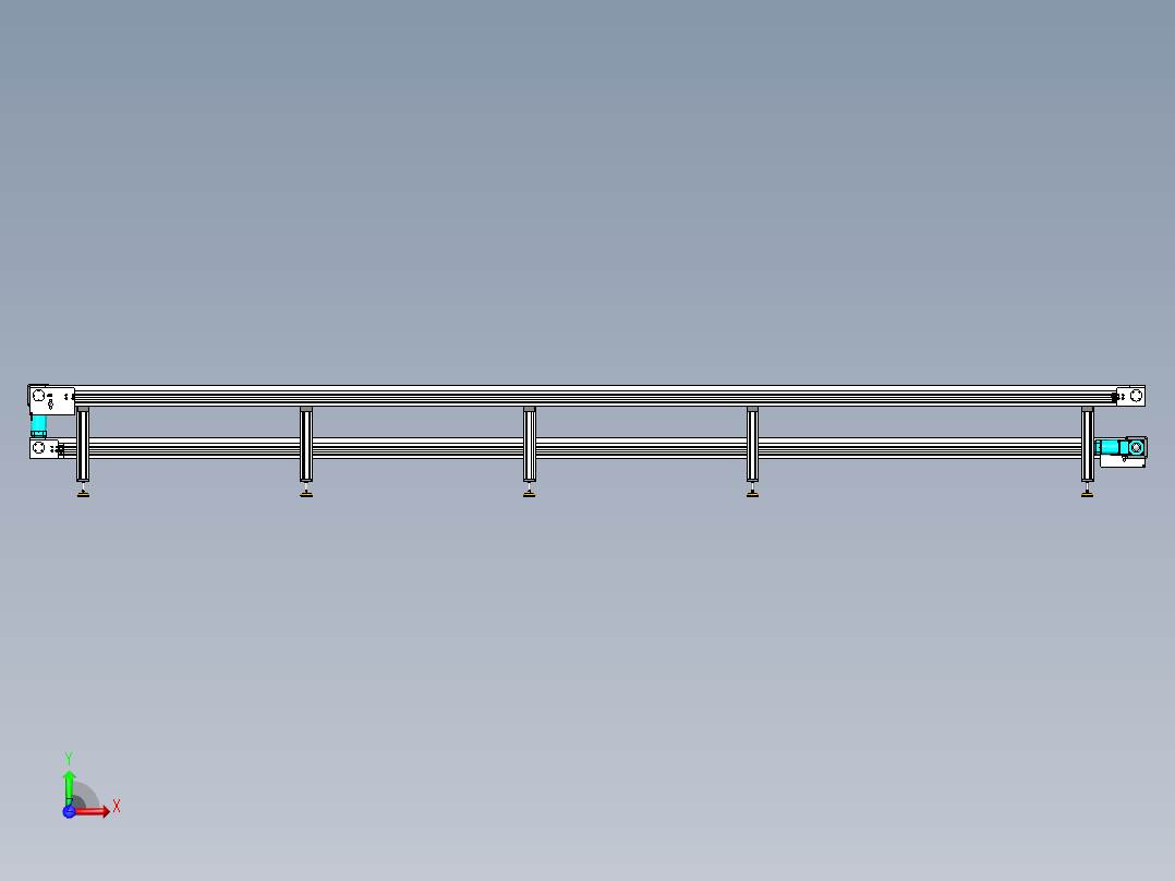长7000-宽600-高700双层倍速链前视图