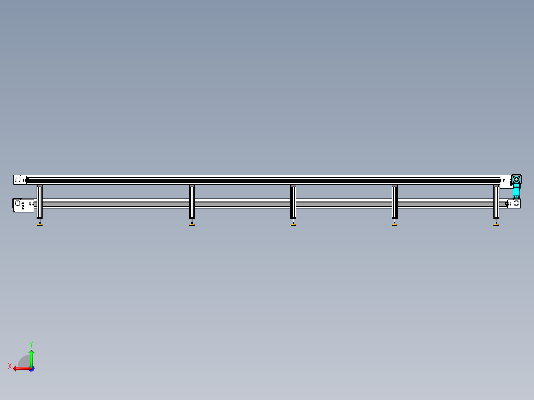长7000-宽600-高700双层倍速链后视图