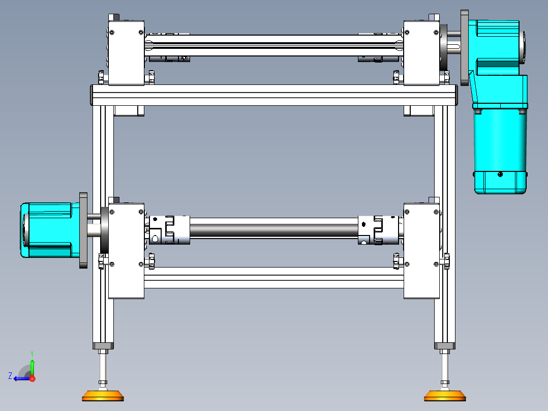 长7000-宽600-高700双层倍速链右视图