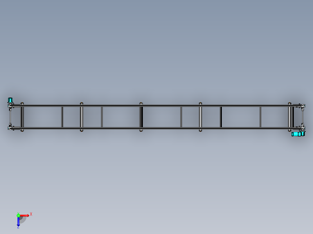 长7000-宽600-高700双层倍速链俯视图