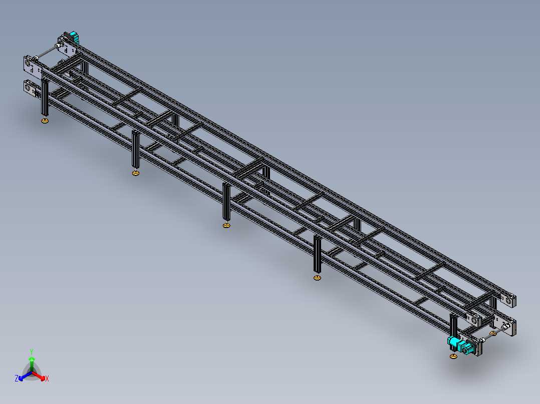 长7000-宽600-高700双层倍速链正等轴测图