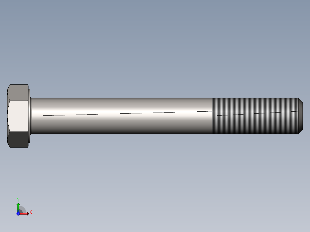 GB／T5780-2000 六角头螺栓C级M12×90前视图