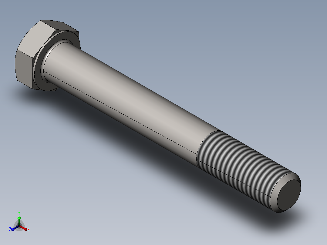 GB／T5780-2000 六角头螺栓C级M12×90正等轴测图