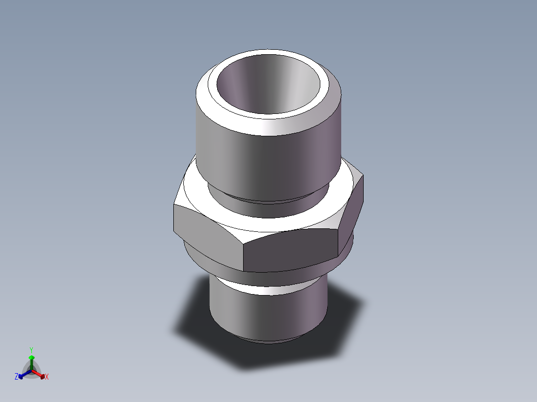 英制管螺纹ED密封、1CB-12-02WD正等轴测图