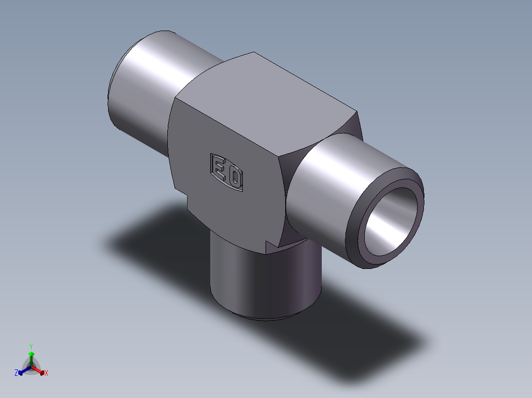 AC+AD 三通接头 T、AC-12正等轴测图