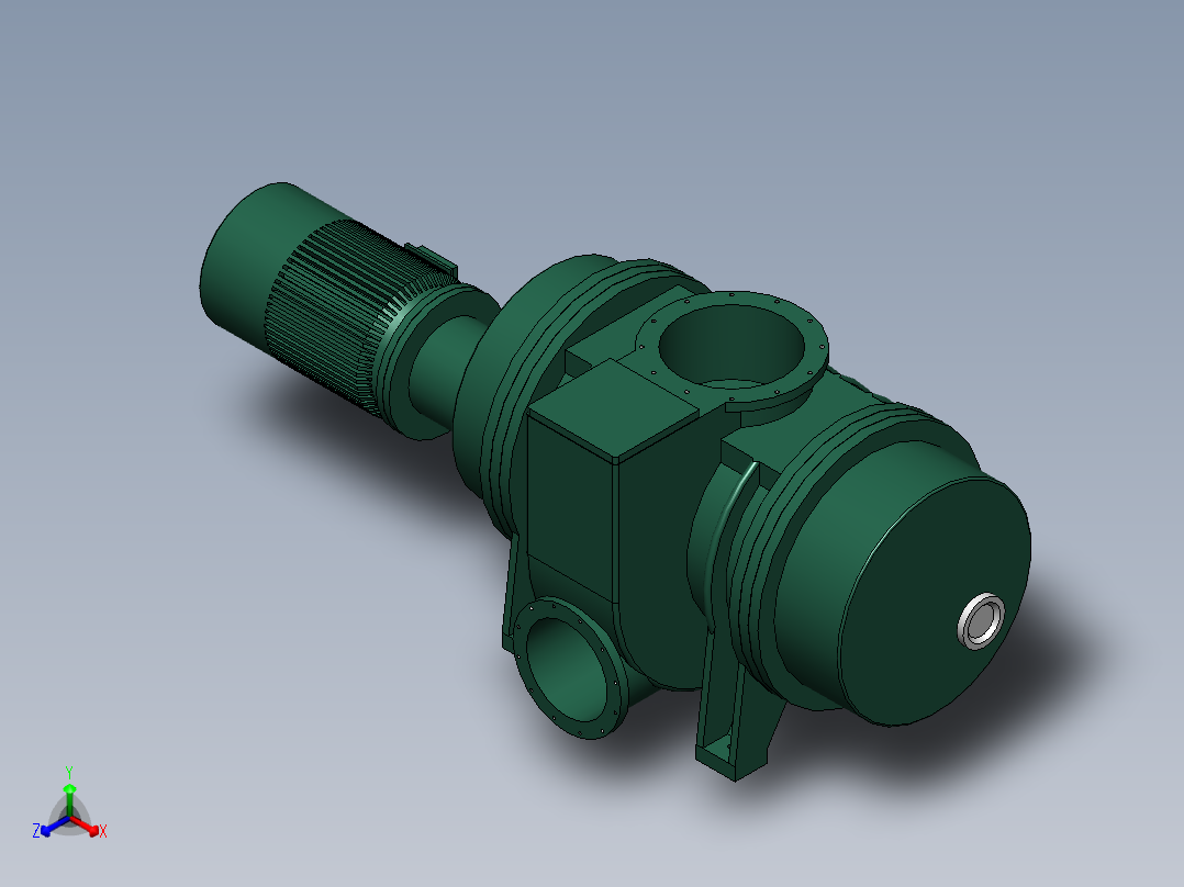 泵、水泵、ZJY-3300A罗茨泵(上海阳光)正等轴测图