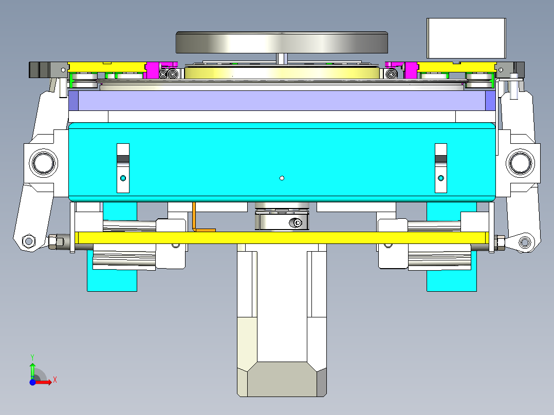 3C 产品外壳环形输送定位线前视图