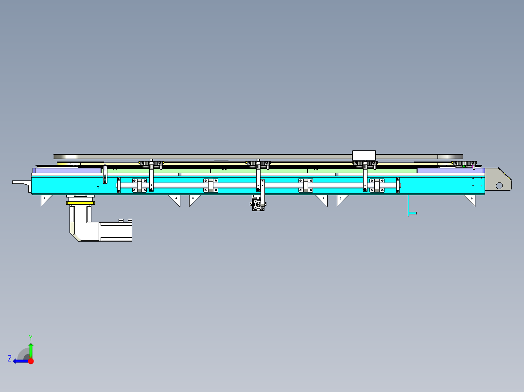 3C 产品外壳环形输送定位线右视图