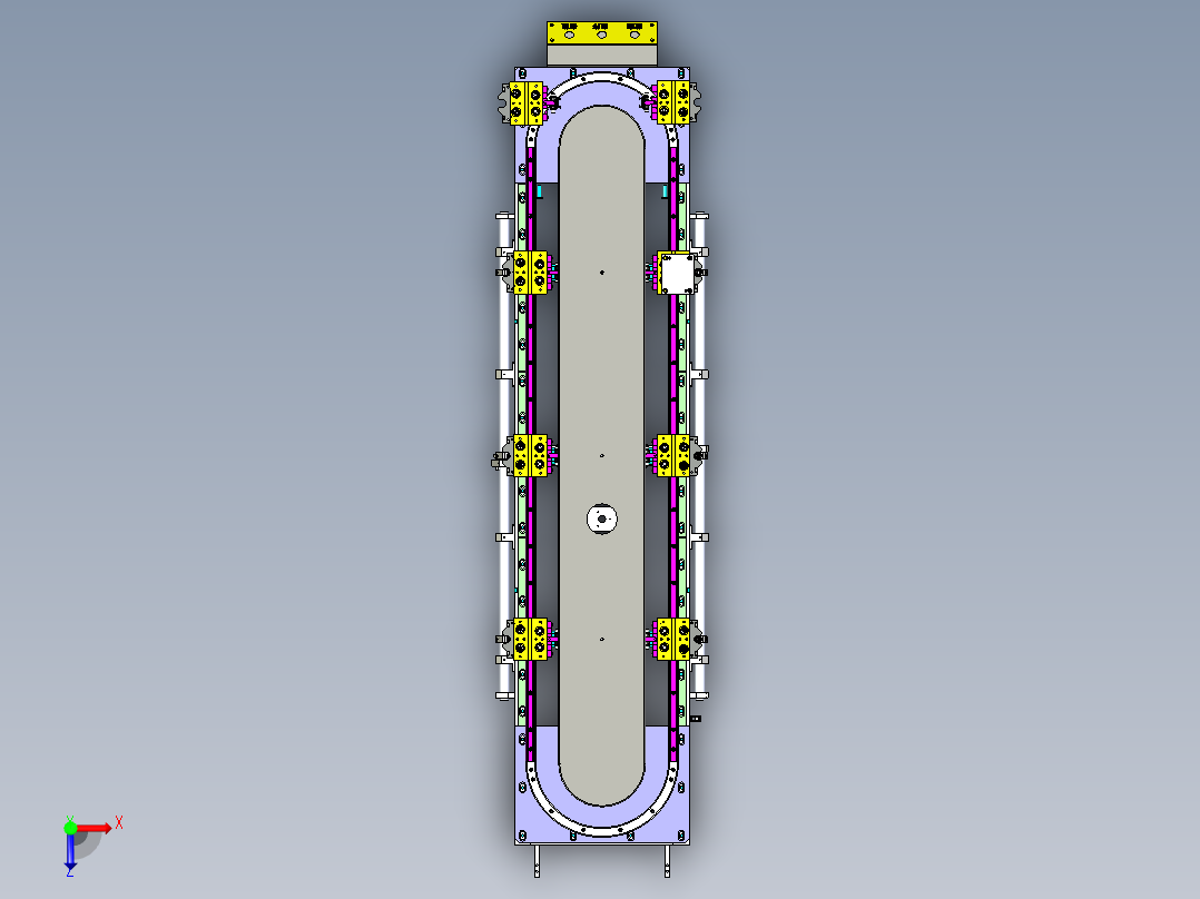 3C 产品外壳环形输送定位线俯视图