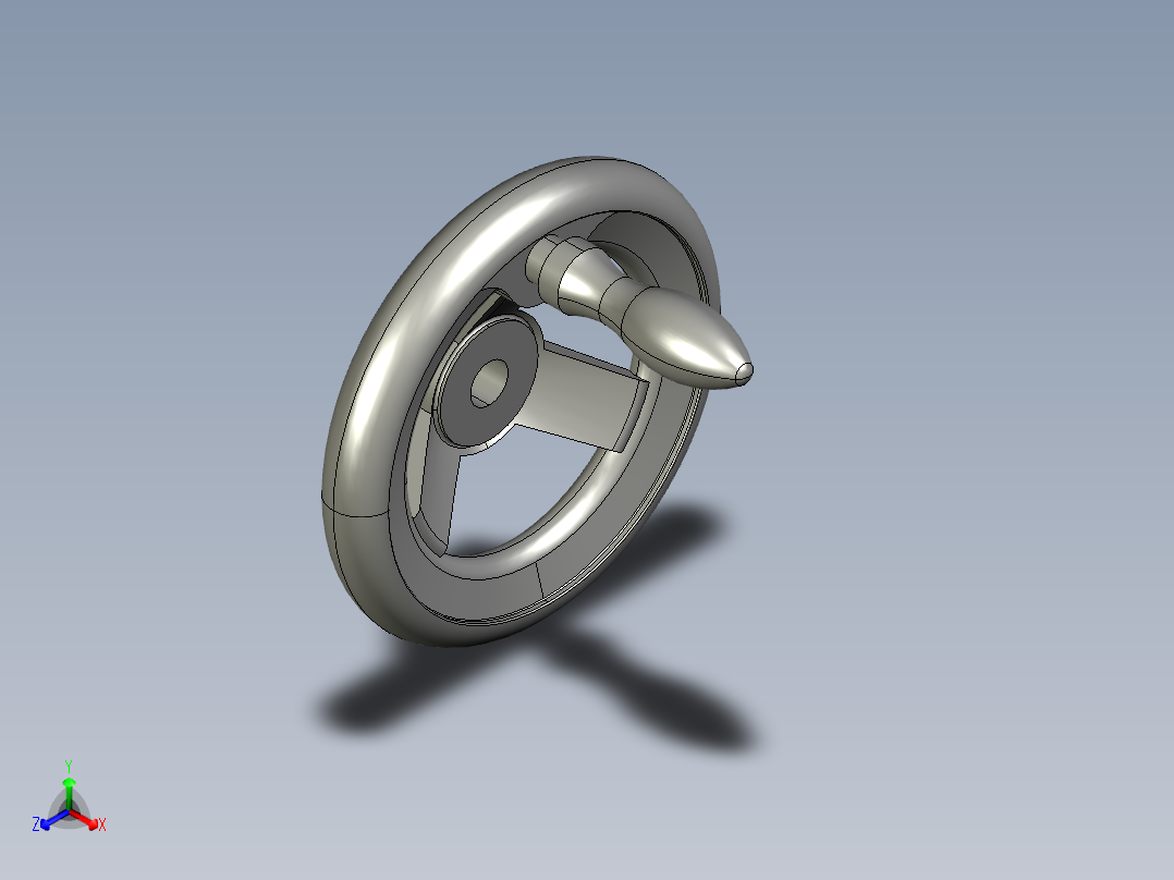 直径带方向盘(铝合金)带手柄_DIN 950直径100mm正等轴测图