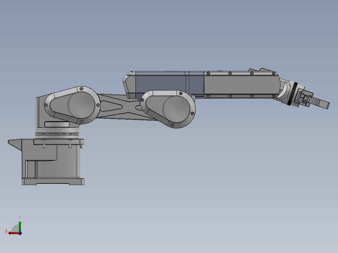 工业机器人手臂后视图