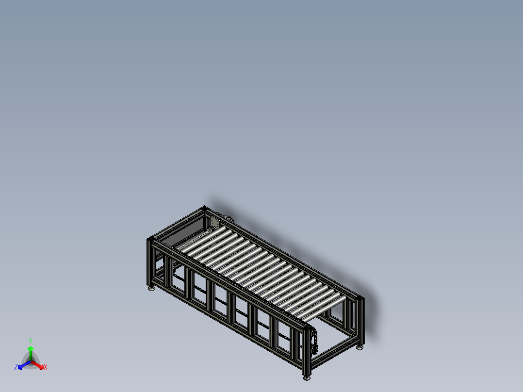 加工与运输的辊筒线主视图