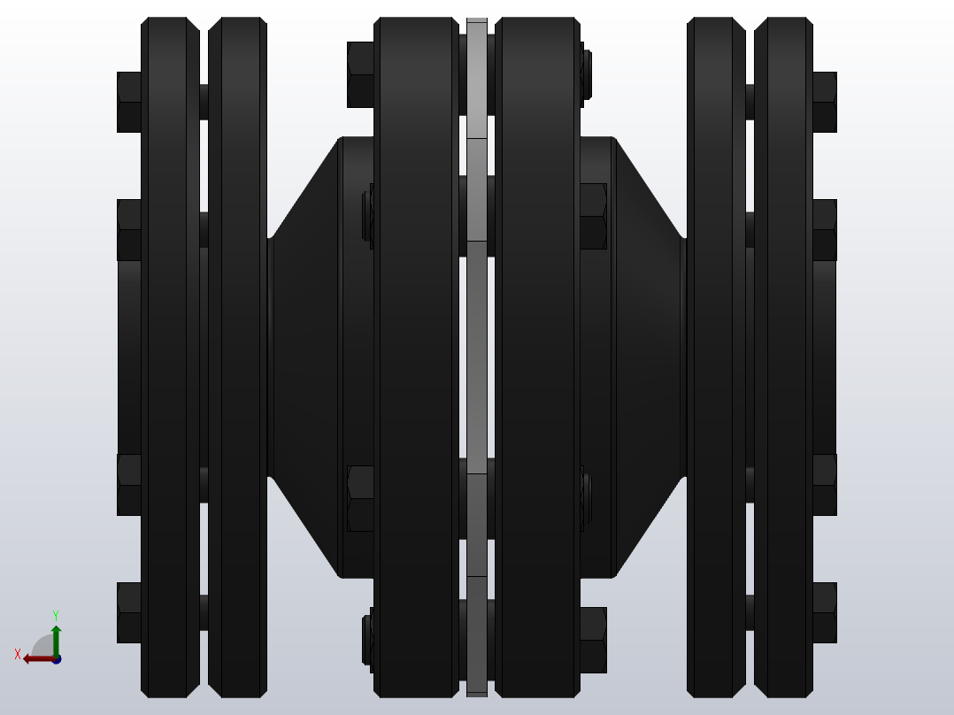 DJM-Y-P型锁紧盘式单型弹性膜片联轴器／SJM-Y-P型锁紧盘式双型弹性膜片联轴器_DJM-23-Y-P-210／Y-P-210-356左视图