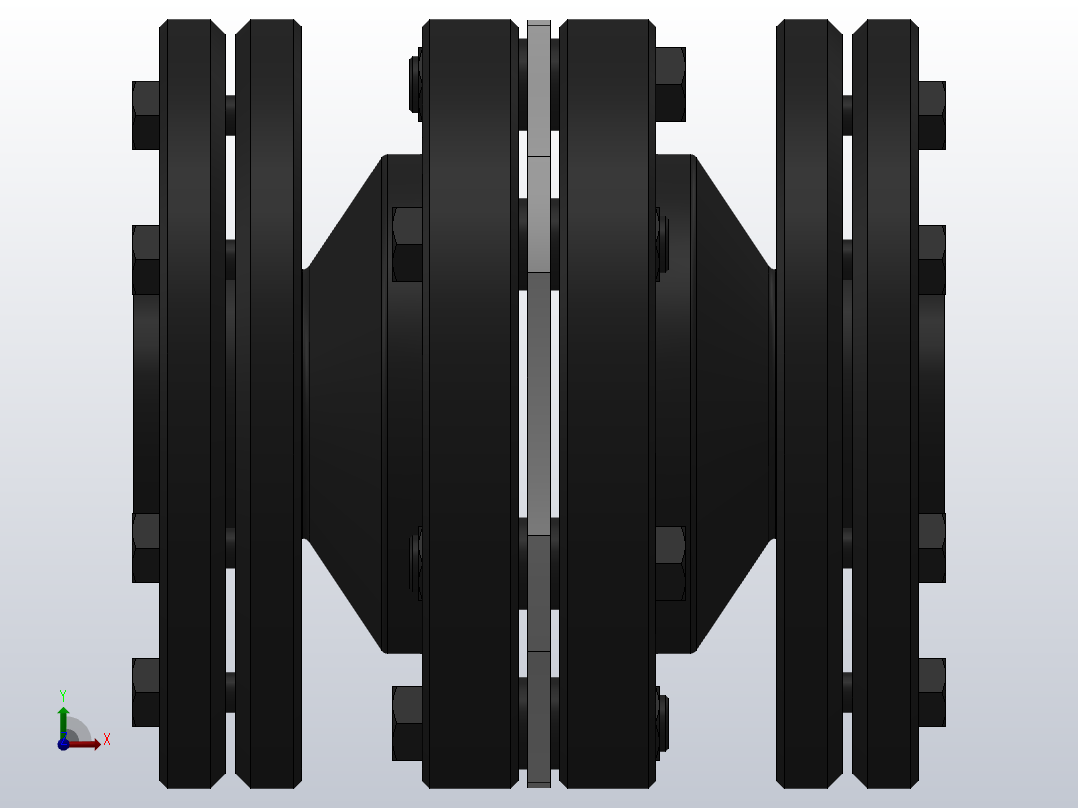 DJM-Y-P型锁紧盘式单型弹性膜片联轴器／SJM-Y-P型锁紧盘式双型弹性膜片联轴器_DJM-23-Y-P-210／Y-P-210-356右视图