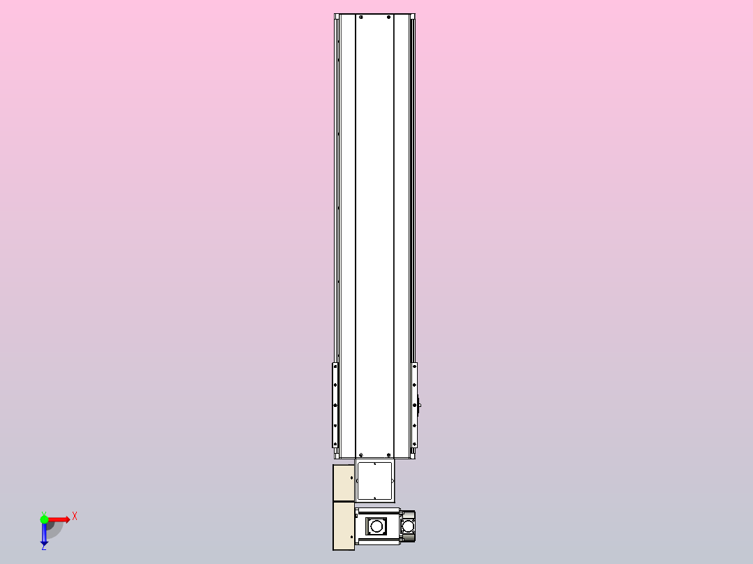 皮带直线轴半封闭可选导轨TPA-HNB-220D-176-L800-ML-C-P1K-N3俯视图