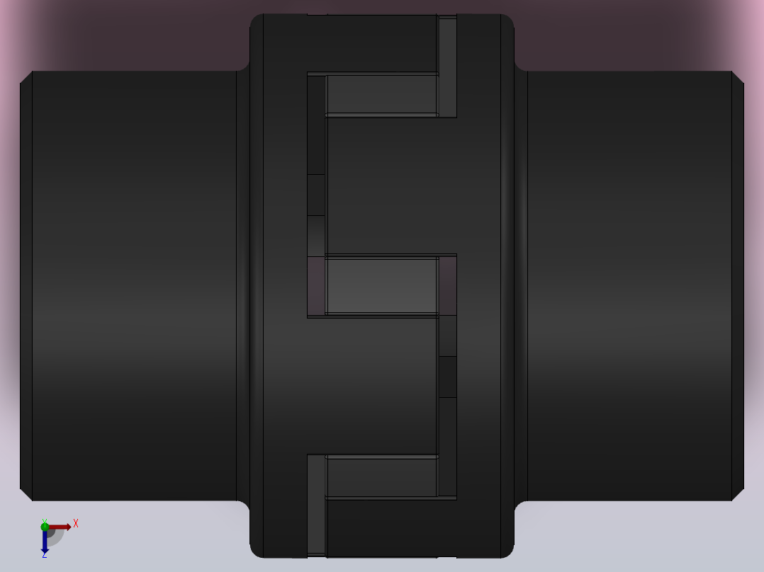 L型凸爪式弹性联轴器[FL42]俯视图