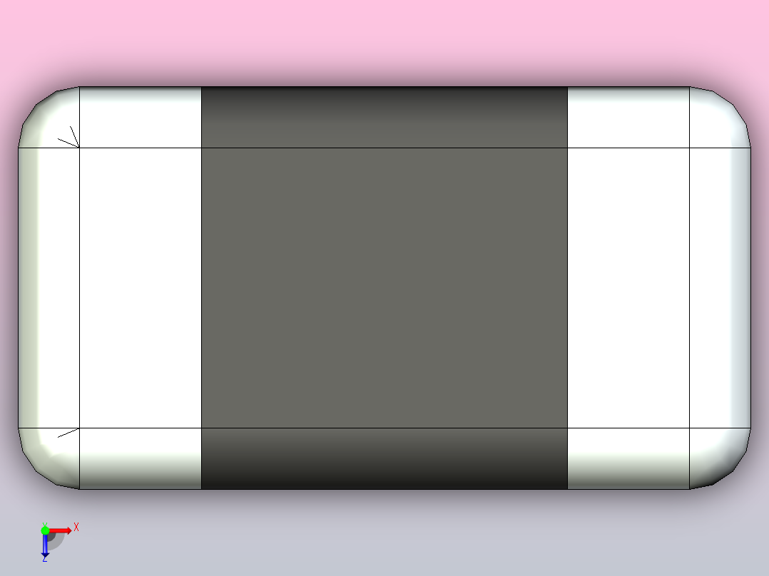 87x 片式电阻器封装 （SMD）RESC0603X33N俯视图