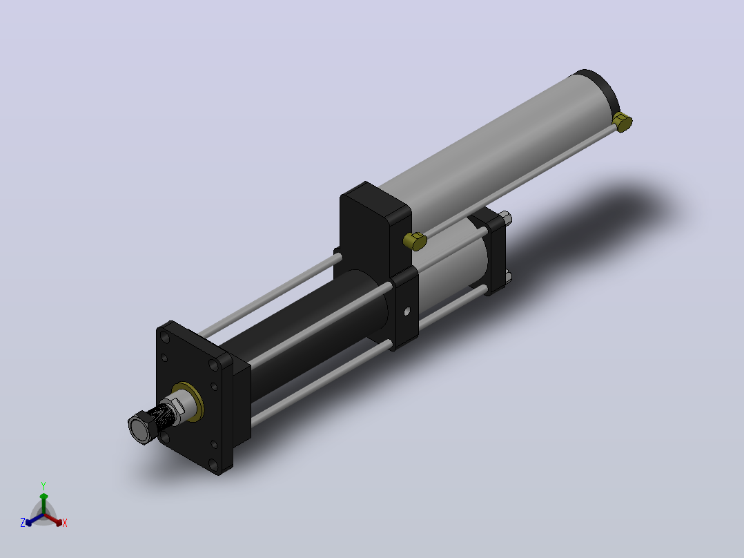 MPT-8T系列标准型[MPT-80-200-5-8T-M2-S2-0°]气压增压缸主视图