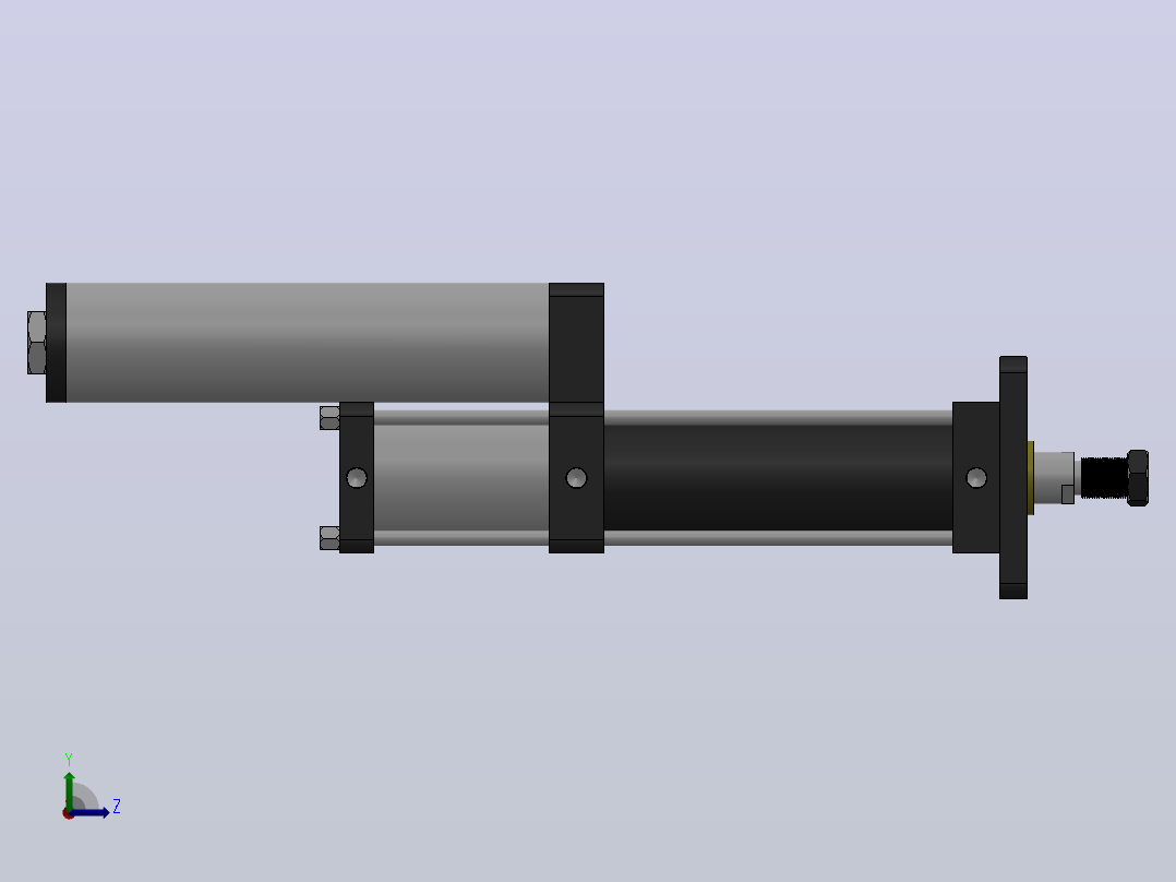 MPT-8T系列标准型[MPT-80-200-5-8T-M2-S2-0°]气压增压缸左视图