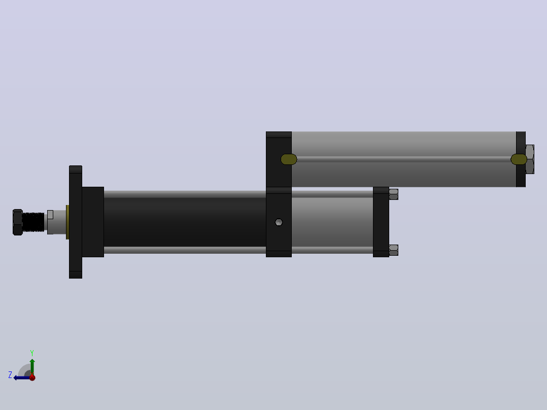 MPT-8T系列标准型[MPT-80-200-5-8T-M2-S2-0°]气压增压缸右视图