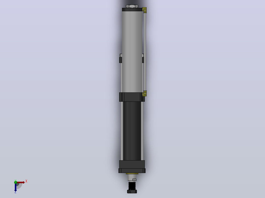 MPT-8T系列标准型[MPT-80-200-5-8T-M2-S2-0°]气压增压缸俯视图