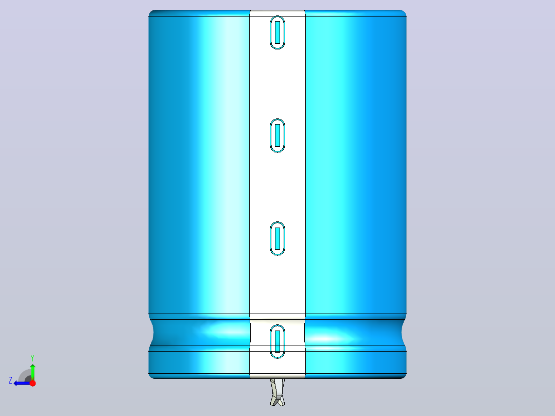 35 x50蓝白底片电解电容器右视图