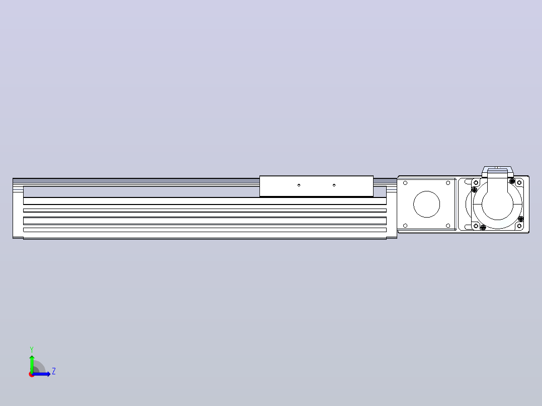 皮带直线轴半封闭可选导轨TPA-HNB-120D-110-L200-MR-C-P40-N3左视图