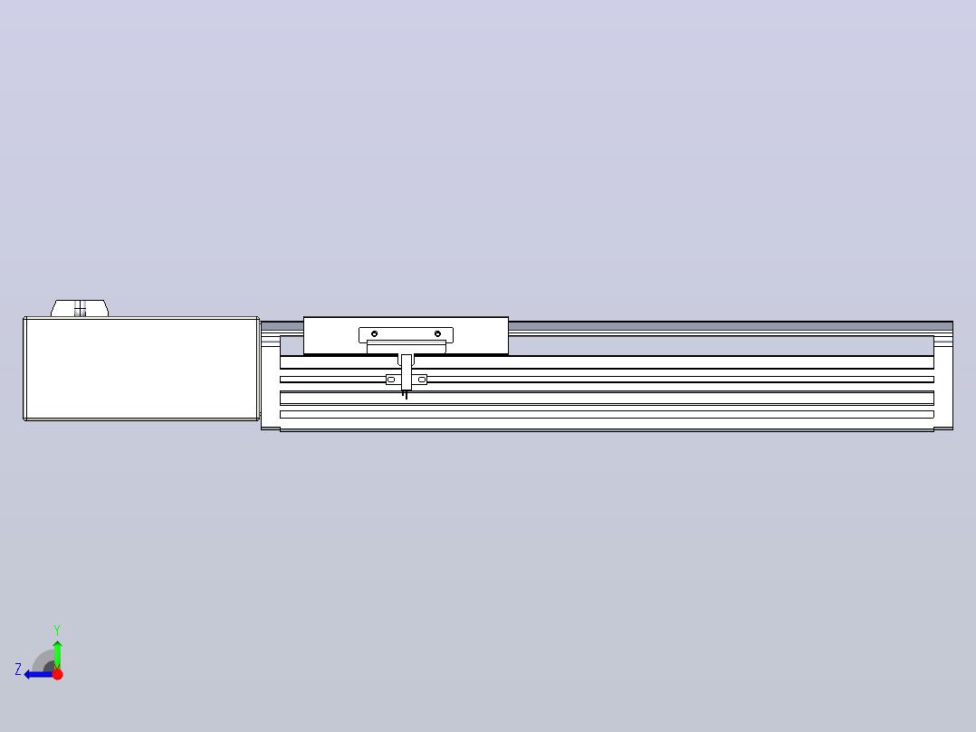 皮带直线轴半封闭可选导轨TPA-HNB-120D-110-L200-MR-C-P40-N3右视图