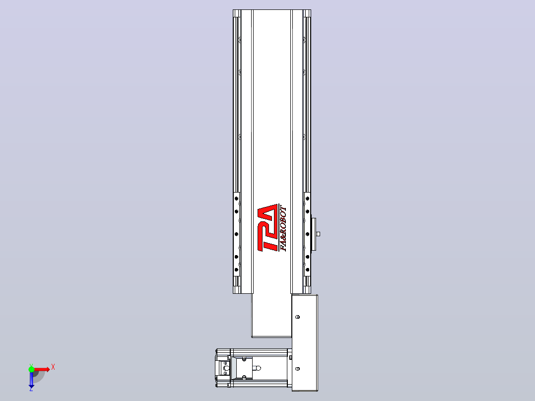 皮带直线轴半封闭可选导轨TPA-HNB-120D-110-L200-MR-C-P40-N3俯视图